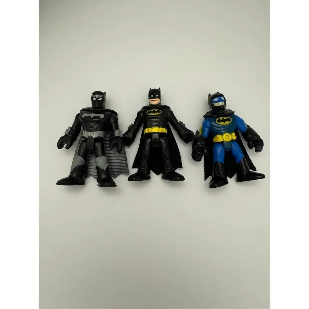 Imaginext DC Super Friends BATCOPTER Helicopter 3 Batman Figures 2 Batbot Discs